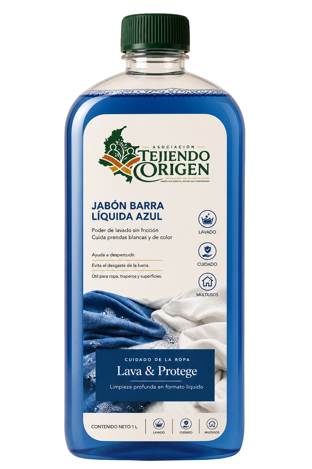 Jabón Barra Líquida Azul